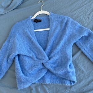 Streetwear Society Soft Blue V-Neck Sweater